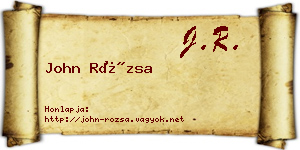 John Rózsa névjegykártya