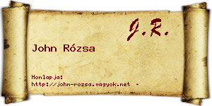 John Rózsa névjegykártya