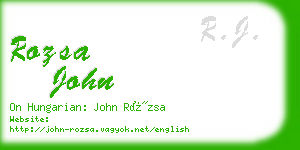 rozsa john business card